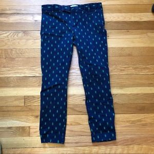 GAP printed navy cropped pants 4